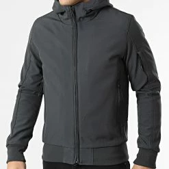 De gros 🥰 Veste Zippée A Capuche DL056 Gris Anthracite de Frilivin 😀
