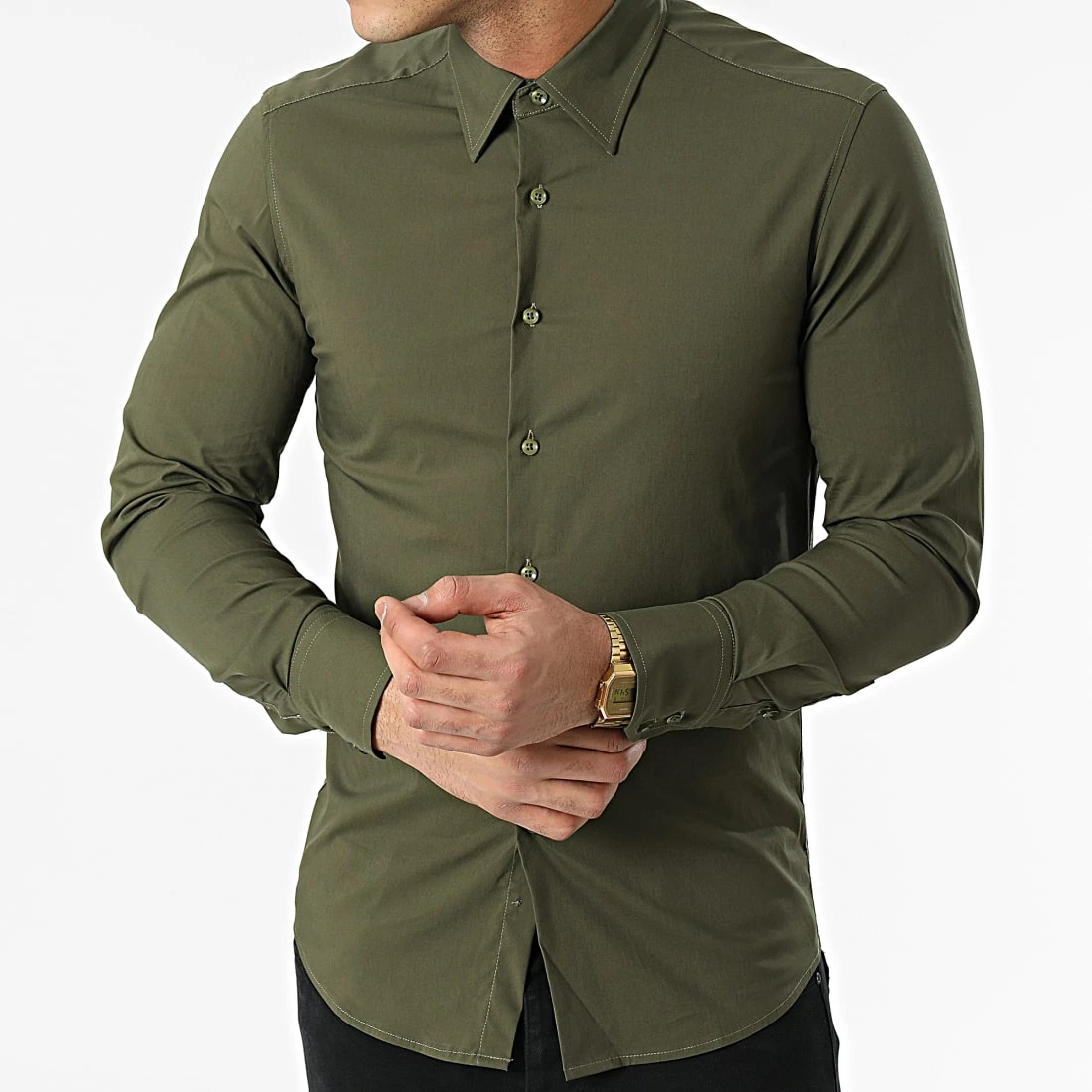 Grosses soldes 🥰 Chemise Manches Longues NS-7179 Vert Kaki de Frilivin 🌟 5 Grosses soldes 🥰 Chemise Manches Longues NS-7179 Vert Kaki de Frilivin 🌟 – Image 3