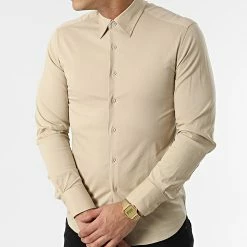 Grosses soldes 👍 Chemise Manches Longues NS-7179 Beige de Frilivin 🎉 -Promos Frilivin Magasin frilivin 300348 NS 7179 5 20220202T160350 03