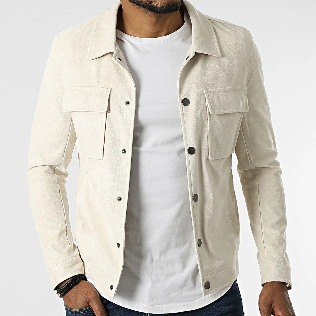 Offres 🌟 Veste Suédine QQ1600 Beige de Frilivin 🔥 5 Offres 🌟 Veste Suédine QQ1600 Beige de Frilivin 🔥 – Image 3