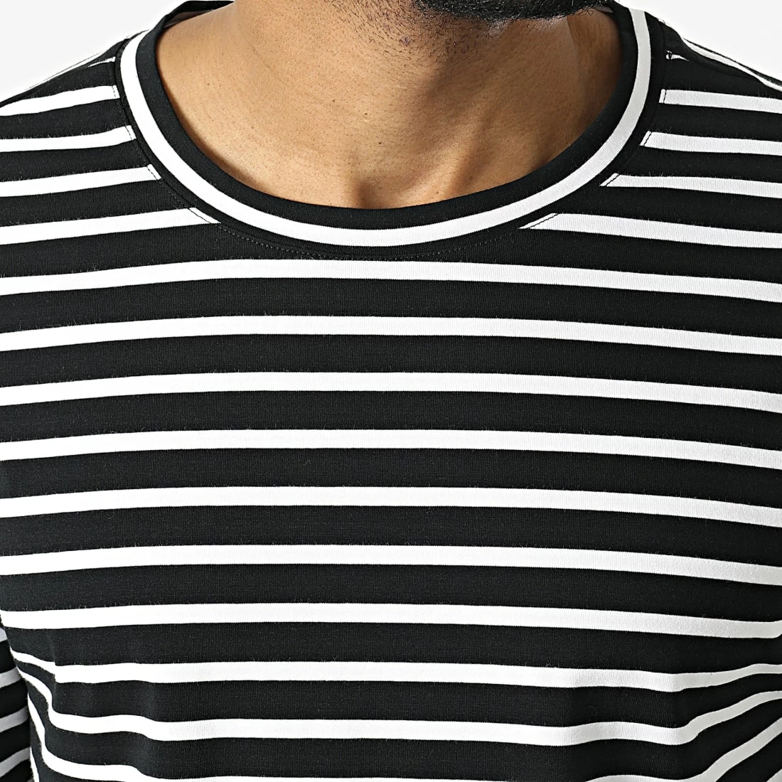 Meilleure vente 🎁 Tee 👚 Shirt A Manches Longues BM1520 Noir Blanc de Frilivin ✔️ 4 Meilleure vente 🎁 Tee 👚 Shirt A Manches Longues BM1520 Noir Blanc de Frilivin ✔️ – Image 2