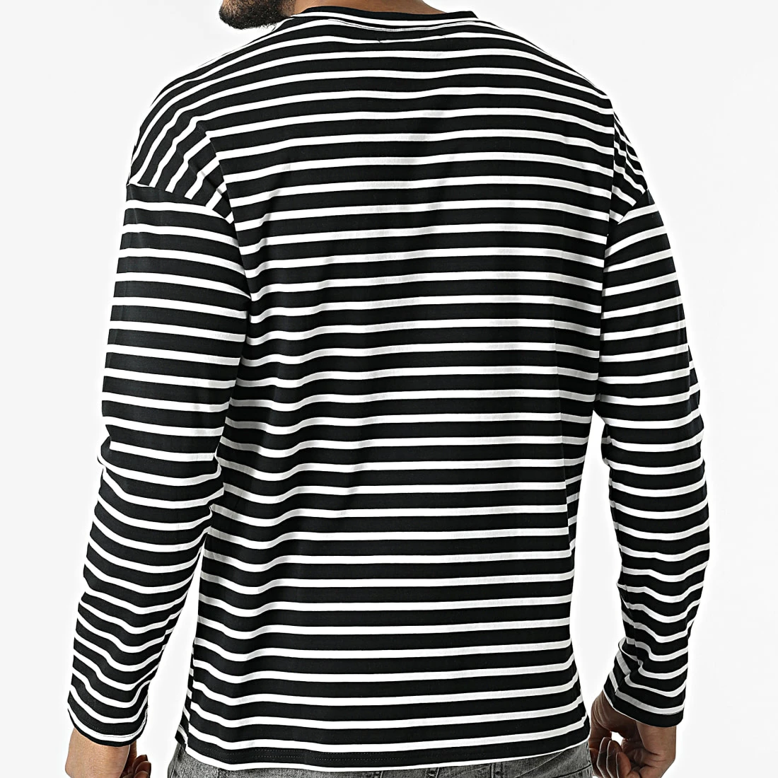 Meilleure vente 🎁 Tee 👚 Shirt A Manches Longues BM1520 Noir Blanc de Frilivin ✔️ 6 Meilleure vente 🎁 Tee 👚 Shirt A Manches Longues BM1520 Noir Blanc de Frilivin ✔️ – Image 4