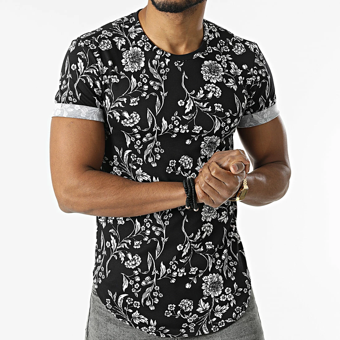 Tout neuf 💯 Tee 👚 Shirt Oversize U5117 Noir Floral de Frilivin 🔔 5 Tout neuf 💯 Tee 👚 Shirt Oversize U5117 Noir Floral de Frilivin 🔔 – Image 3