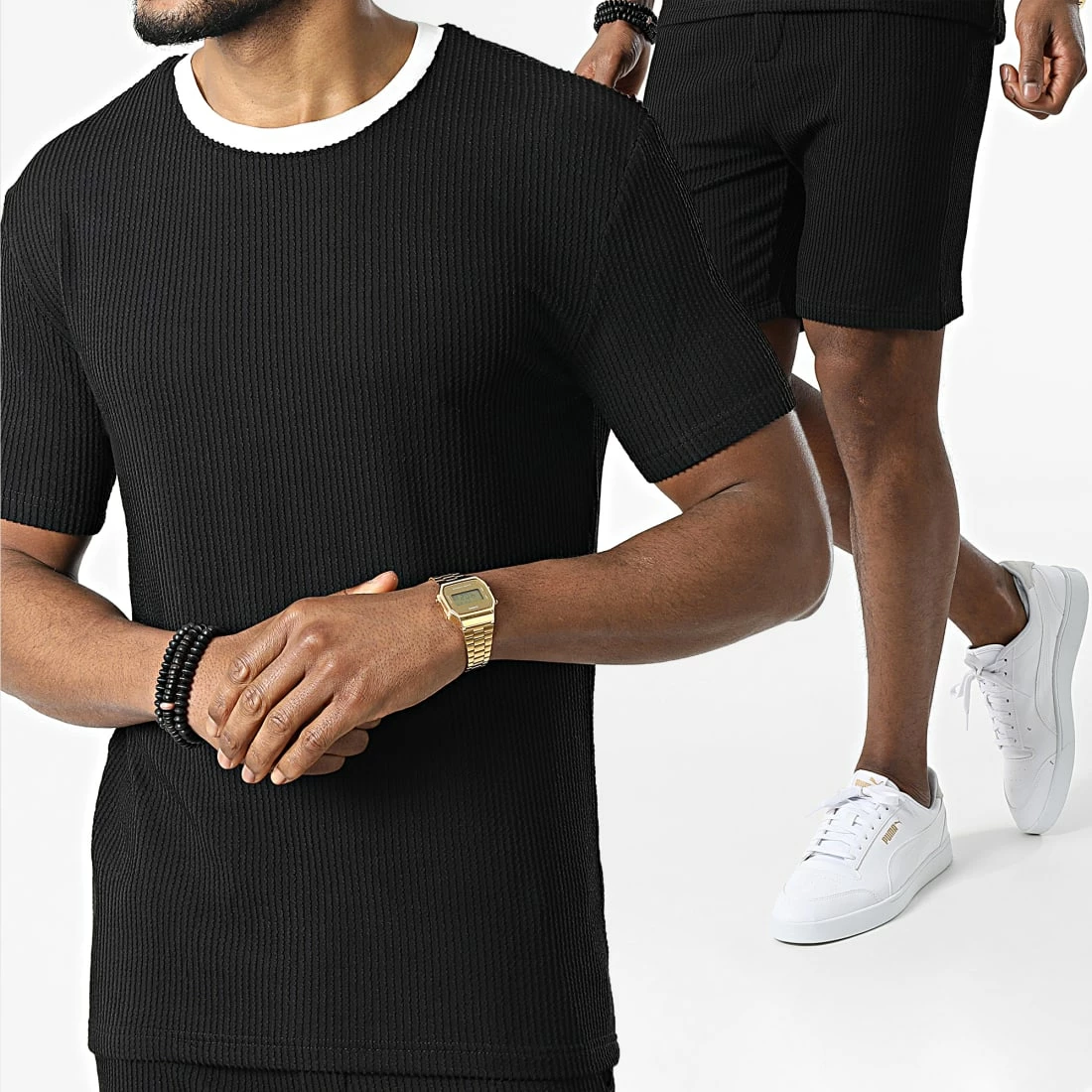 Remise ✨ Ensemble Tee 👕 Shirt Short BM1389 Noir de Frilivin 👍 3 Remise ✨ Ensemble Tee 👕 Shirt Short BM1389 Noir de Frilivin 👍