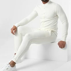 Les meilleures critiques de 😉 Ensemble Chemise Manches Longues Pantalon 4206 Blanc Cassé de Frilivin 👍