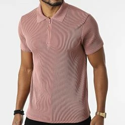 Le moins cher 🎁 Tee 👚 Shirt Col Zippé BM1388 Rose Foncé de Frilivin ✨