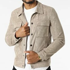 Nouveau ⭐ Surchemise Suédine QQ1600 Beige de Frilivin 🔥