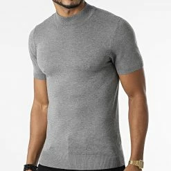 Nouveau ✨ Pull En Maille A Manches Courtes M-152 Gris de Frilivin ✔️