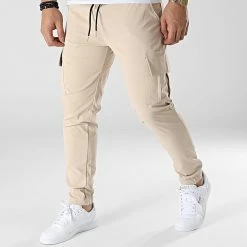 Vente flash 🛒 Pantalon Jogging 60053 Beige de Frilivin 🎉