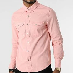 Sortie 👏 Chemise Jean Manches Longues VJ338 Rose de Frilivin 👏
