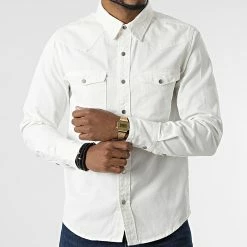 De gros 😉 Chemise Jean Manches Longues VJ338 Blanc de Frilivin 👍 -Promos Frilivin Magasin frilivin 305661 VJ338 15 20220228T151352 03