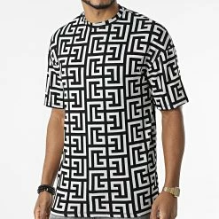 Offres 🥰 Tee 👕 Shirt C5315 Noir Blanc de Frilivin 🤩