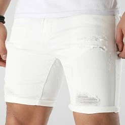 Grosses soldes 🥰 Short Jean Slim VJ385 Beige de Frilivin 👏