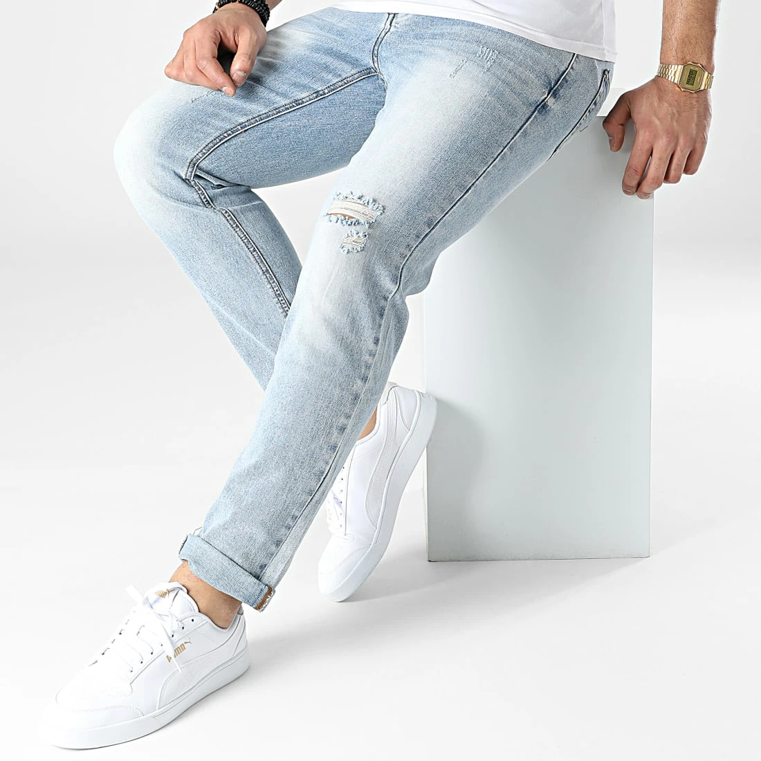 Sortie ✔️ Jean Regular Fit VJ397 Bleu Wash de Frilivin 🎁 5 Sortie ✔️ Jean Regular Fit VJ397 Bleu Wash de Frilivin 🎁 – Image 3