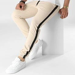 Sortie ❤️ Pantalon Jogging A Bandes 60050 Beige de Frilivin 🔔 -Promos Frilivin Magasin frilivin 311764 60050 BEIGE 20220406T135455 03