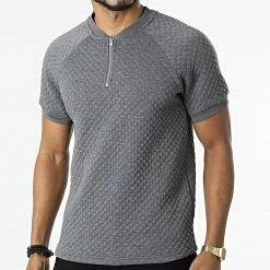 Acheter 🤩 Polo Manches Courtes BM1553 Gris Chiné de Frilivin 😉