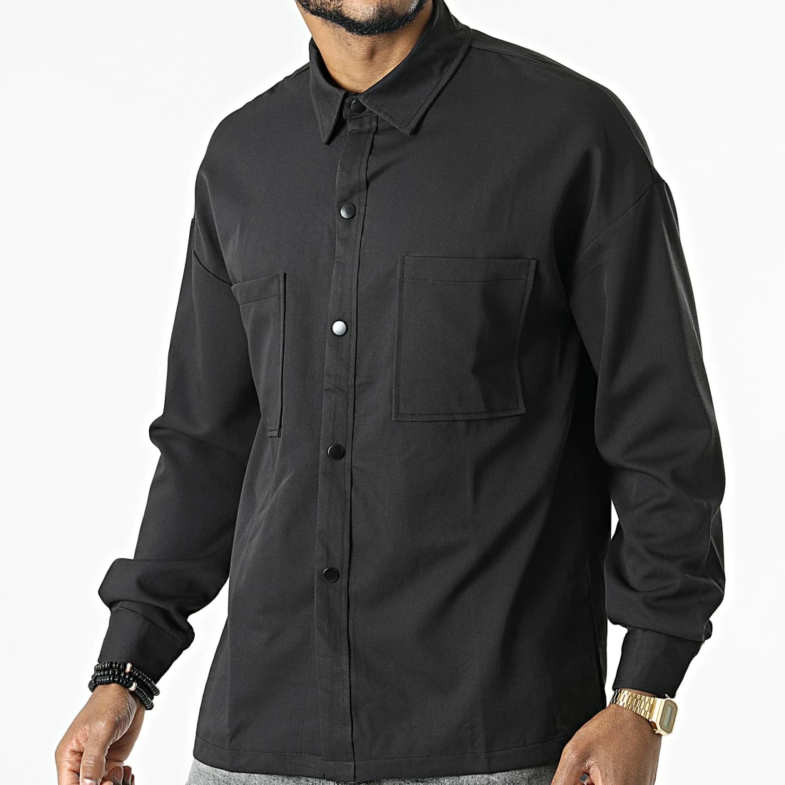 Nouveau 🎁 Chemise Manches Longues BM1555 Noir de Frilivin 🛒 3 Nouveau 🎁 Chemise Manches Longues BM1555 Noir de Frilivin 🛒