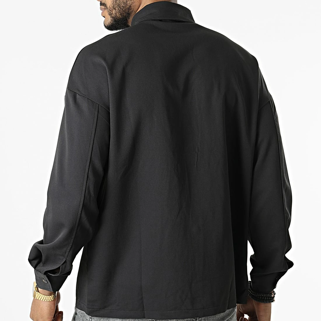 Nouveau 🎁 Chemise Manches Longues BM1555 Noir de Frilivin 🛒 6 Nouveau 🎁 Chemise Manches Longues BM1555 Noir de Frilivin 🛒 – Image 4