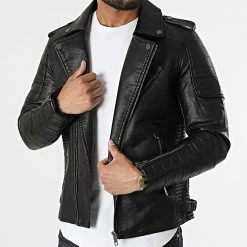 Meilleur prix 👍 Veste Biker SK011 Noir de Frilivin 🧨