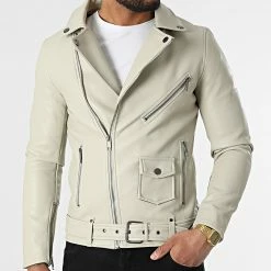 Meilleure vente 💯 Veste Biker QQ635 Beige de Frilivin 😍 -Promos Frilivin Magasin frilivin 312023 QQ635 15 20220408T160237 03