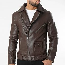 Coupon 😀 Veste Biker QQ635 Marron de Frilivin 🧨 -Promos Frilivin Magasin frilivin 312024 QQ635 9 20220408T160153 03