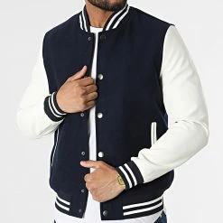 Grosses soldes 🎉 Veste QQ675 Bleu Marine Blanc de Frilivin 💯