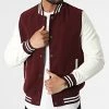 Remise 🧨 Veste Teddy QQ675 Bordeaux Blanc de Frilivin 👍