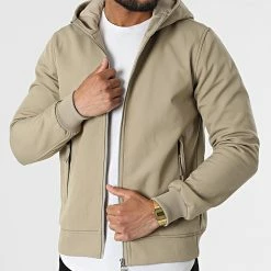 Sortie 🌟 Veste Zippée A Capuche DL035 Beige de Frilivin 👏