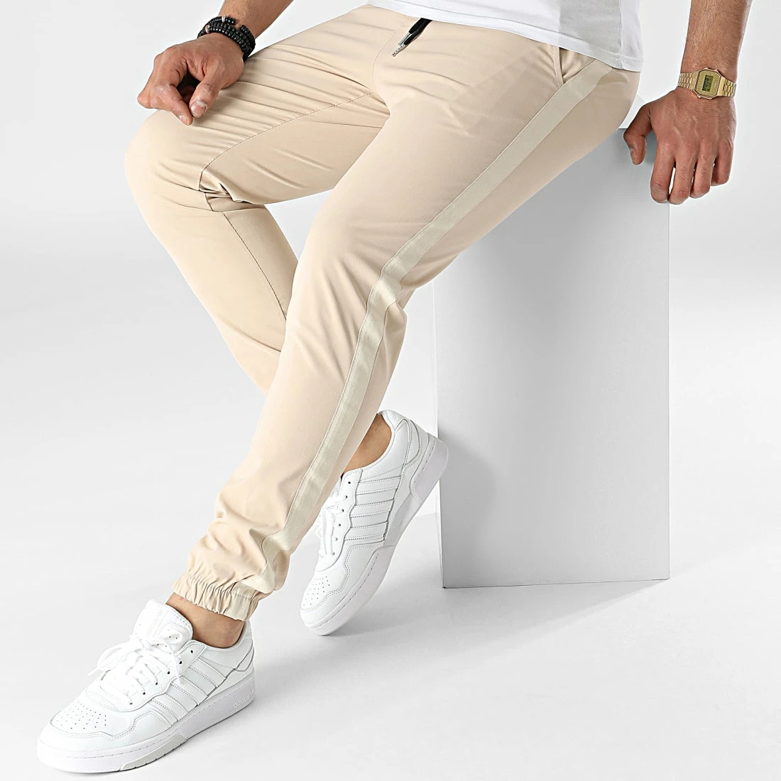 Remise 👏 Pantalon Jogging A Bandes 60026 Beige de Frilivin ⌛ 5 Remise 👏 Pantalon Jogging A Bandes 60026 Beige de Frilivin ⌛ – Image 3