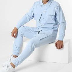 Meilleure vente 🔔 Ensemble Veste Jogger Pant 50061 Bleu Clair de Frilivin 👏