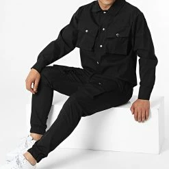 Budget 🎉 Ensemble Veste Jogger Pant 50061 Noir de Frilivin 🌟