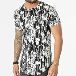 Promo ✔️ Tee 👕 Shirt Oversize U9074 Noir Blanc de Frilivin ❤️