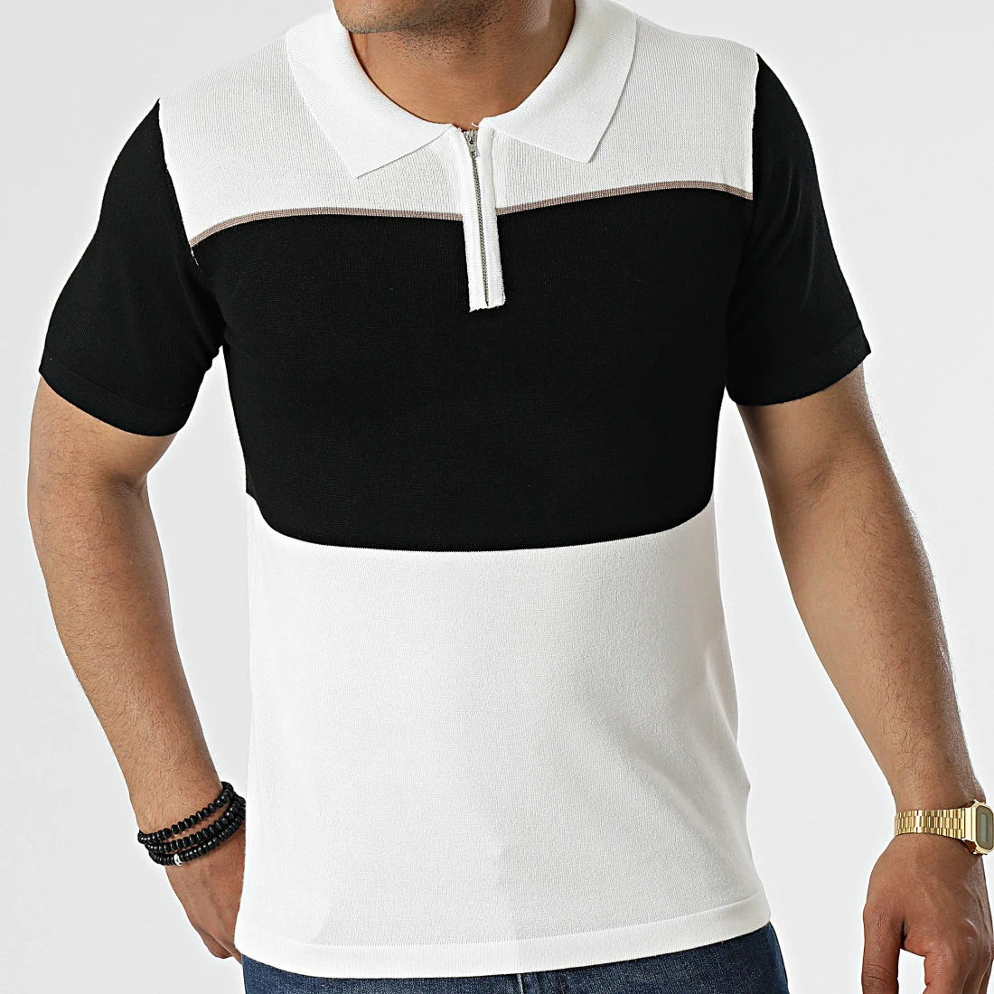 Le moins cher 🌟 Polo A Manches Courtes FA5030 Blanc Noir de Frilivin 😍 5 Le moins cher 🌟 Polo A Manches Courtes FA5030 Blanc Noir de Frilivin 😍 – Image 3