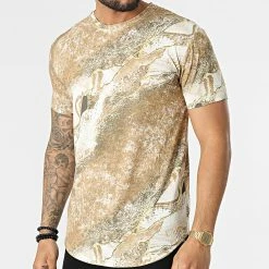 Acheter 😉 Tee 👚 Shirt Oversize X15889 Marron Beige de Frilivin ✔️