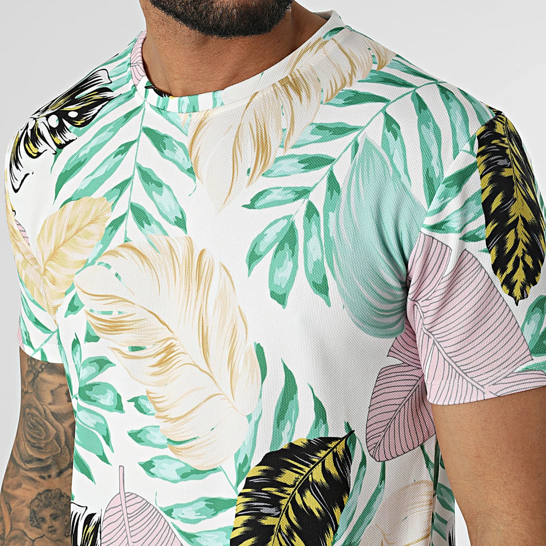 Meilleur prix 🥰 Tee 👕 Shirt Oversize 15885 Blanc Vert Floral de Frilivin 😉 4 Meilleur prix 🥰 Tee 👕 Shirt Oversize 15885 Blanc Vert Floral de Frilivin 😉 – Image 2