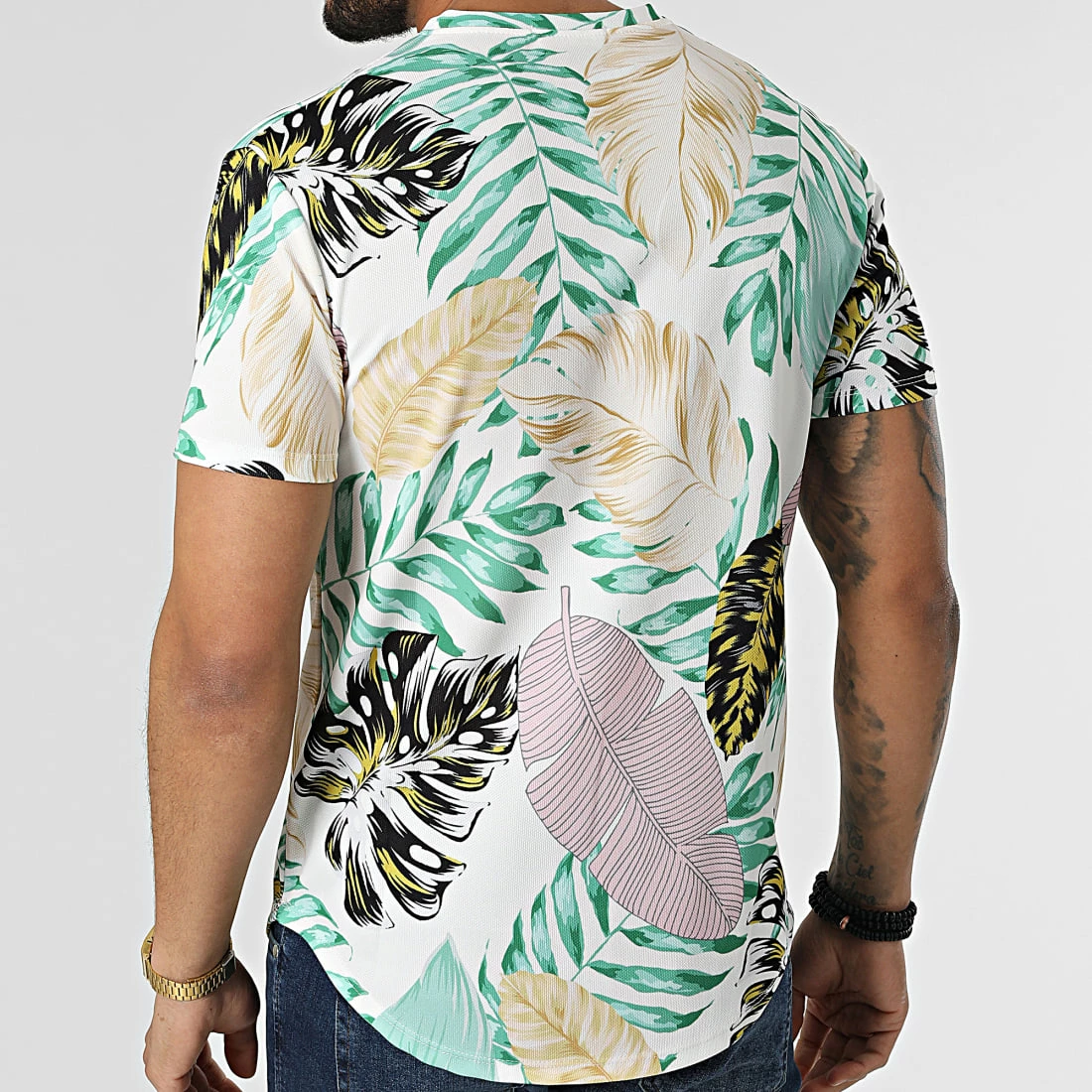 Meilleur prix 🥰 Tee 👕 Shirt Oversize 15885 Blanc Vert Floral de Frilivin 😉 6 Meilleur prix 🥰 Tee 👕 Shirt Oversize 15885 Blanc Vert Floral de Frilivin 😉 – Image 4