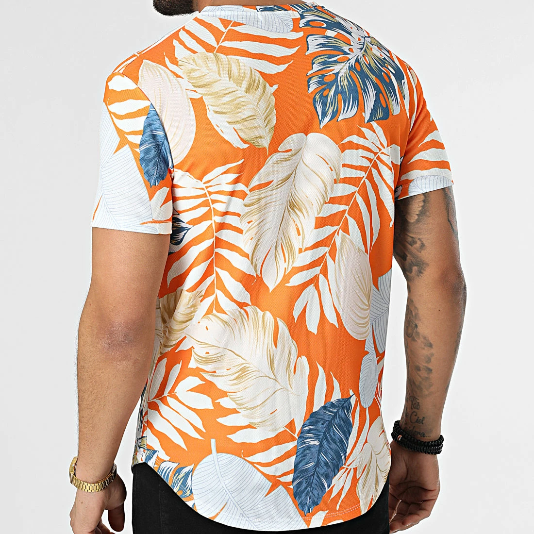 De gros 💯 Tee 👕 Shirt Oversize 15885 Orange Floral de Frilivin 🎉 6 De gros 💯 Tee 👕 Shirt Oversize 15885 Orange Floral de Frilivin 🎉 – Image 4
