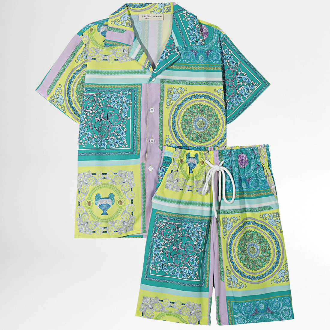 Nouveau 🔔 Ensemble Chemise Manches Courtes Et Short Enfant ZD001 Vert Jaune de Frilivin 🥰 3 Nouveau 🔔 Ensemble Chemise Manches Courtes Et Short Enfant ZD001 Vert Jaune de Frilivin 🥰