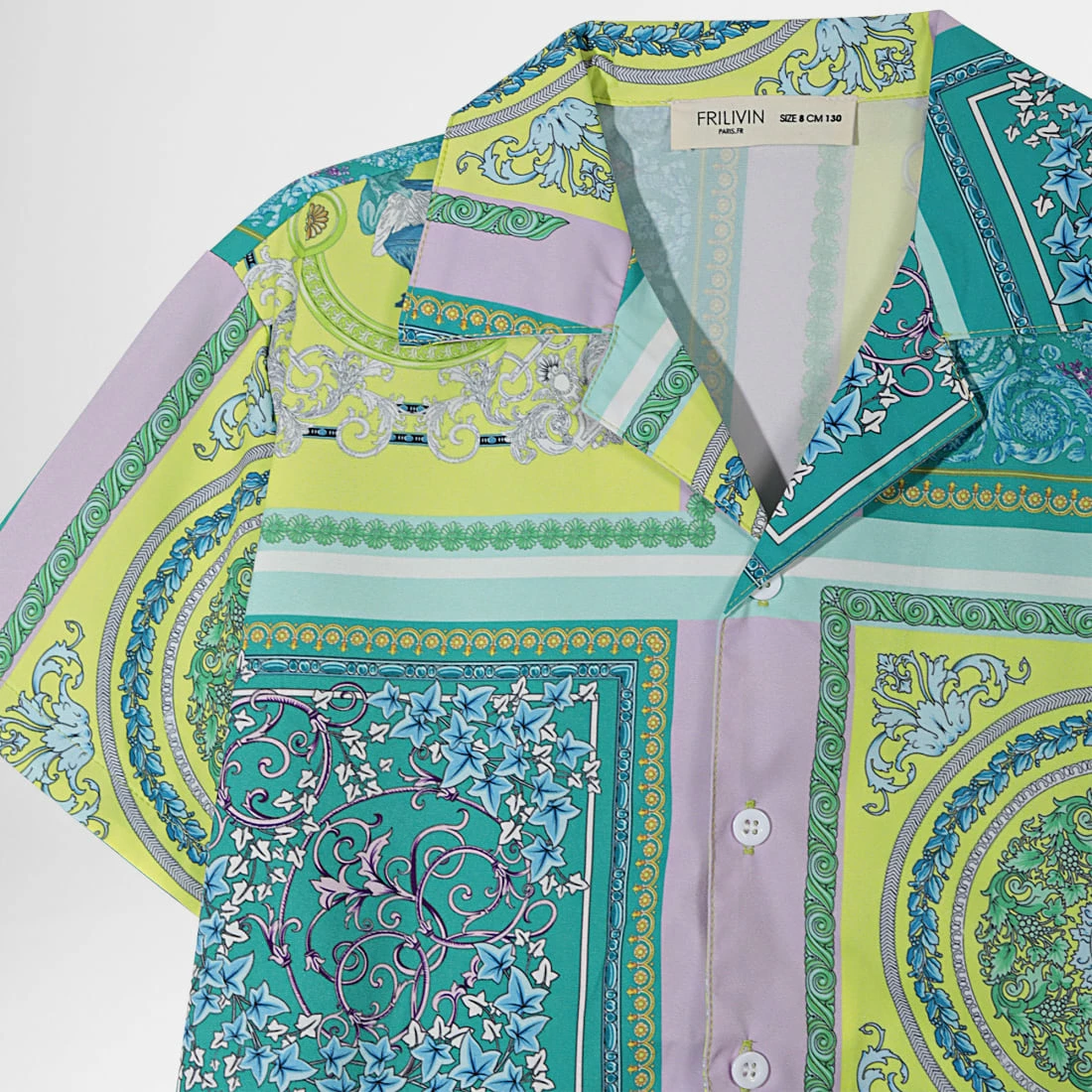 Nouveau 🔔 Ensemble Chemise Manches Courtes Et Short Enfant ZD001 Vert Jaune de Frilivin 🥰 4 Nouveau 🔔 Ensemble Chemise Manches Courtes Et Short Enfant ZD001 Vert Jaune de Frilivin 🥰 – Image 2