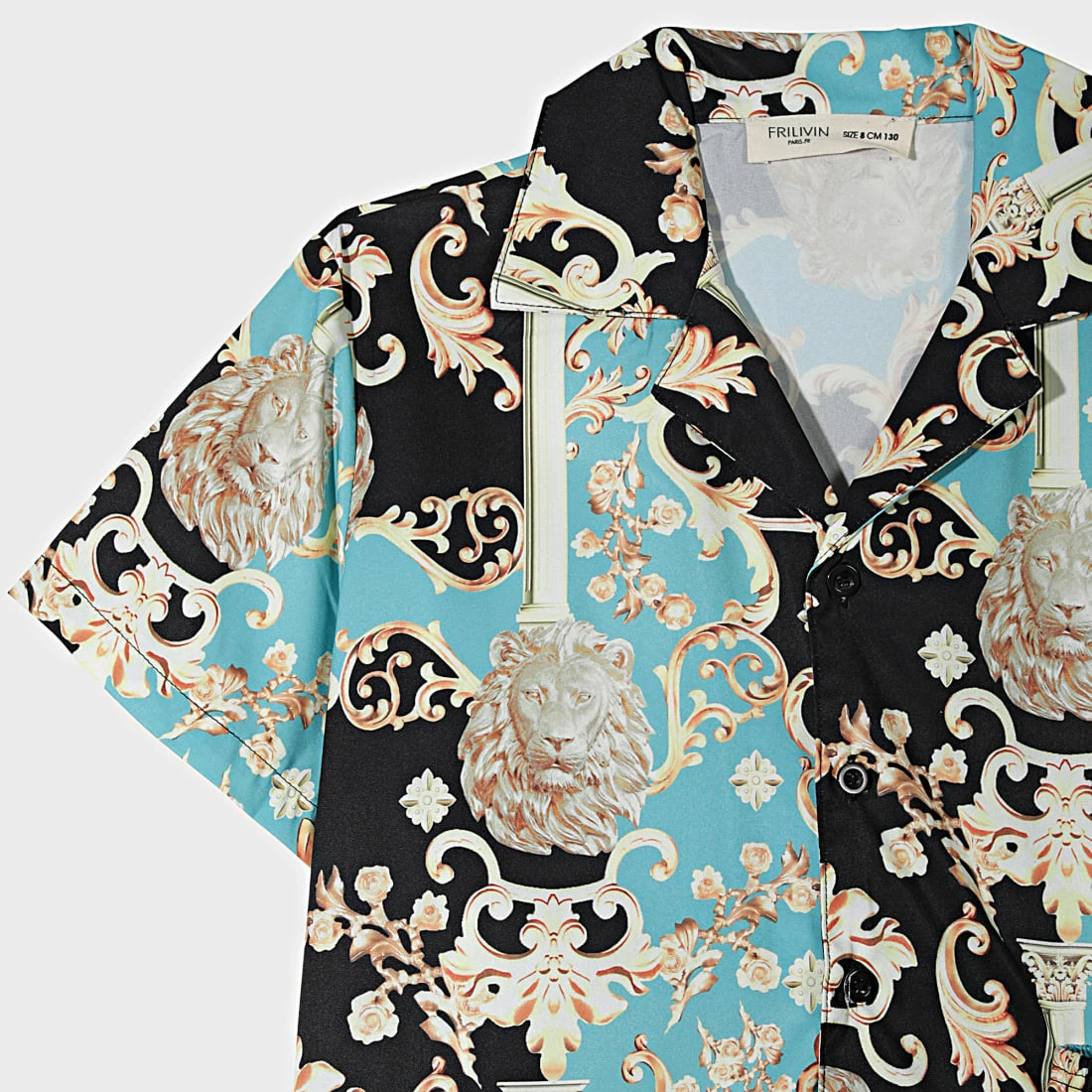 Meilleure affaire 🥰 Ensemble Chemise Manches Courtes Et Short Enfant ZD002 Noir Turquoise Renaissance de Frilivin 👍 4 Meilleure affaire 🥰 Ensemble Chemise Manches Courtes Et Short Enfant ZD002 Noir Turquoise Renaissance de Frilivin 👍 – Image 2