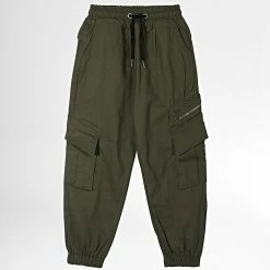 Bon marché 🤩 Pantalon Cargo Enfant ZD008 Vert Kaki de Frilivin 💯