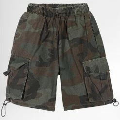 Budget 🛒 Short Cargo Enfant ZD022 Vert Kaki Camouflage de Frilivin 😍