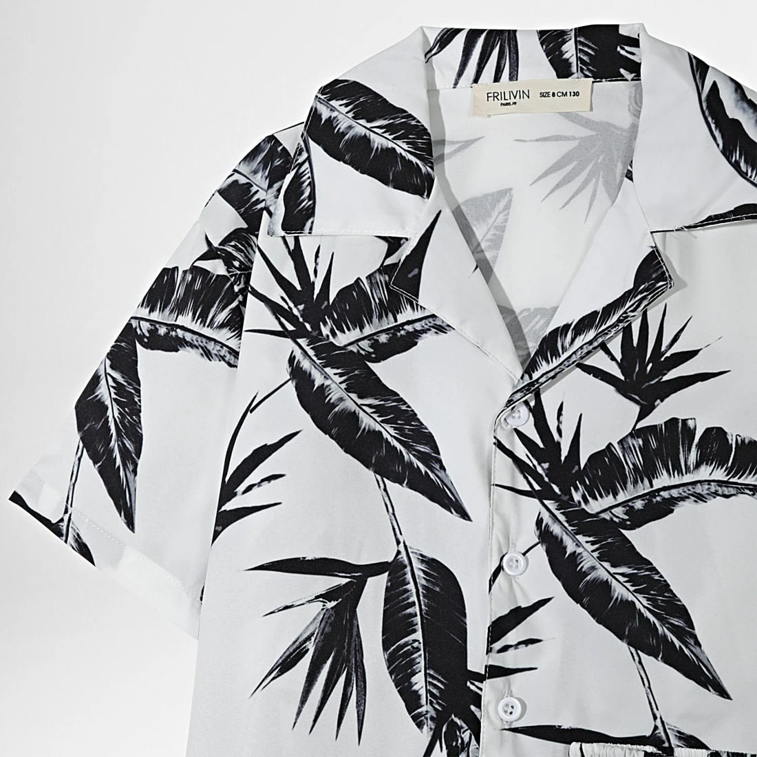 De gros 👍 Ensemble Chemise Manches Courtes Et Short Enfant ZD027 Blanc de Frilivin 🎉 4 De gros 👍 Ensemble Chemise Manches Courtes Et Short Enfant ZD027 Blanc de Frilivin 🎉 – Image 2