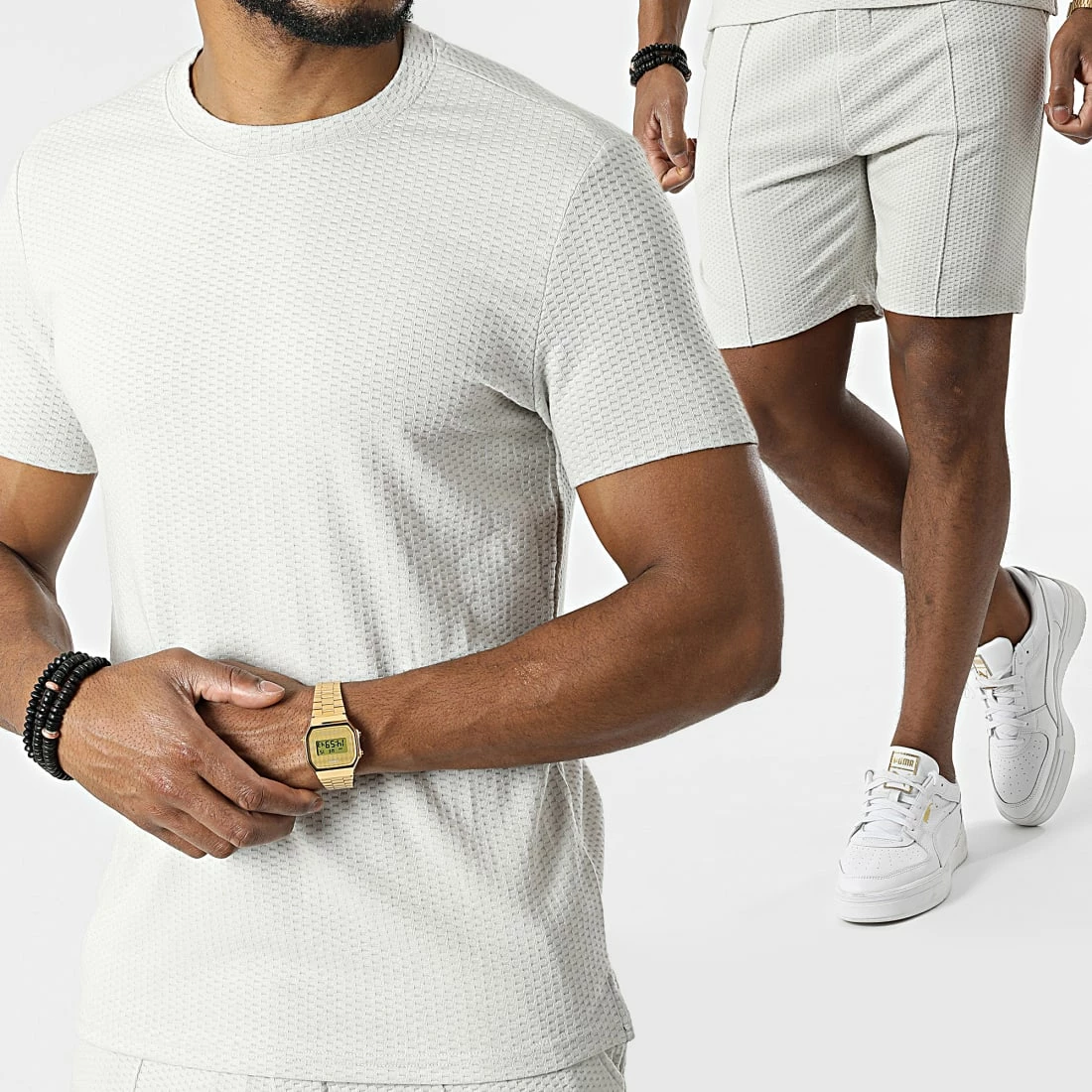 Le moins cher 🤩 Ensemble Tee 👕 Shirt Et Short Jogging BM1525 Beige de Frilivin 👍 3 Le moins cher 🤩 Ensemble Tee 👕 Shirt Et Short Jogging BM1525 Beige de Frilivin 👍