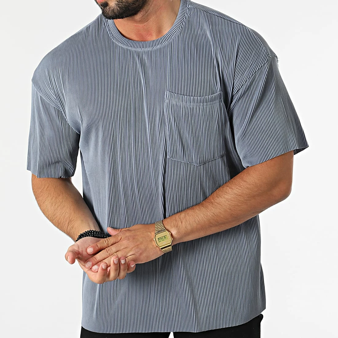 Nouveau 🎁 Tee 👚 Shirt A Poche Poitrine BM1526 Gris Ardoise de Frilivin 😉 5 Nouveau 🎁 Tee 👚 Shirt A Poche Poitrine BM1526 Gris Ardoise de Frilivin 😉 – Image 3