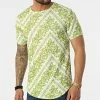 Meilleure vente ⭐ Tee 👕 Shirt Oversize 15805 Beige Vert Clair Floral de Frilivin 👍 -Promos Frilivin Magasin frilivin 319025 15805 GREEN 20220518T140243 01