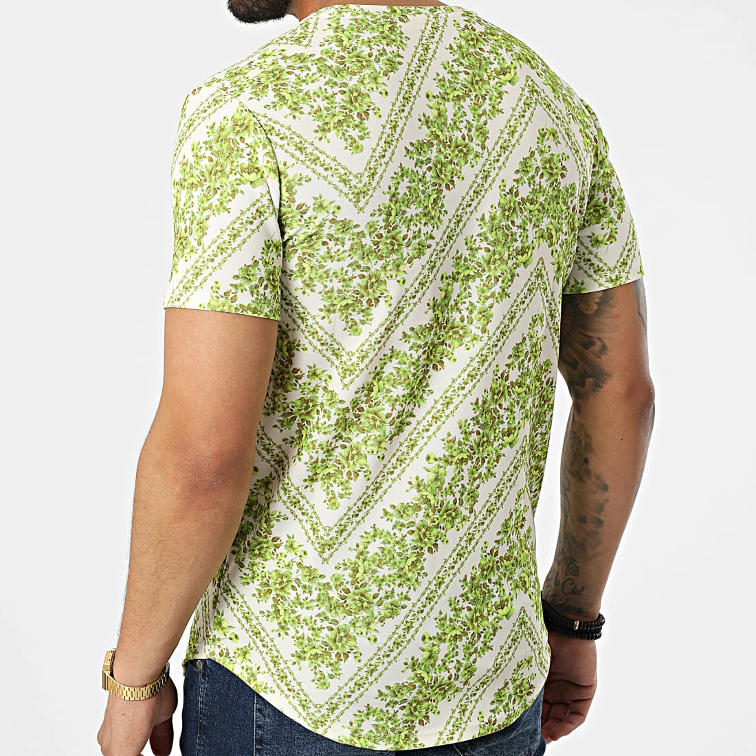 Meilleure vente ⭐ Tee 👕 Shirt Oversize 15805 Beige Vert Clair Floral de Frilivin 👍 6 Meilleure vente ⭐ Tee 👕 Shirt Oversize 15805 Beige Vert Clair Floral de Frilivin 👍 – Image 4