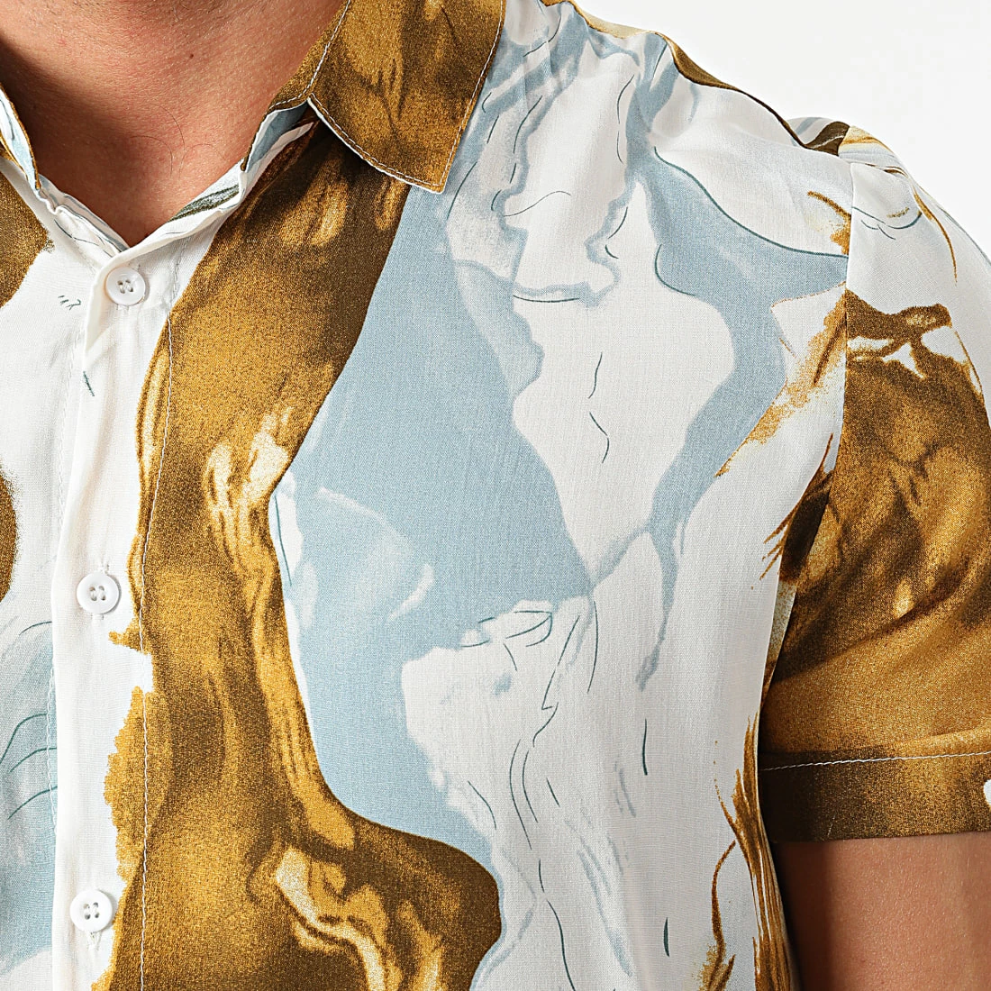 Bon marché 😍 Chemise A Manches Courtes BM1380 Camel Blanc de Frilivin ✨ 4 Bon marché 😍 Chemise A Manches Courtes BM1380 Camel Blanc de Frilivin ✨ – Image 2