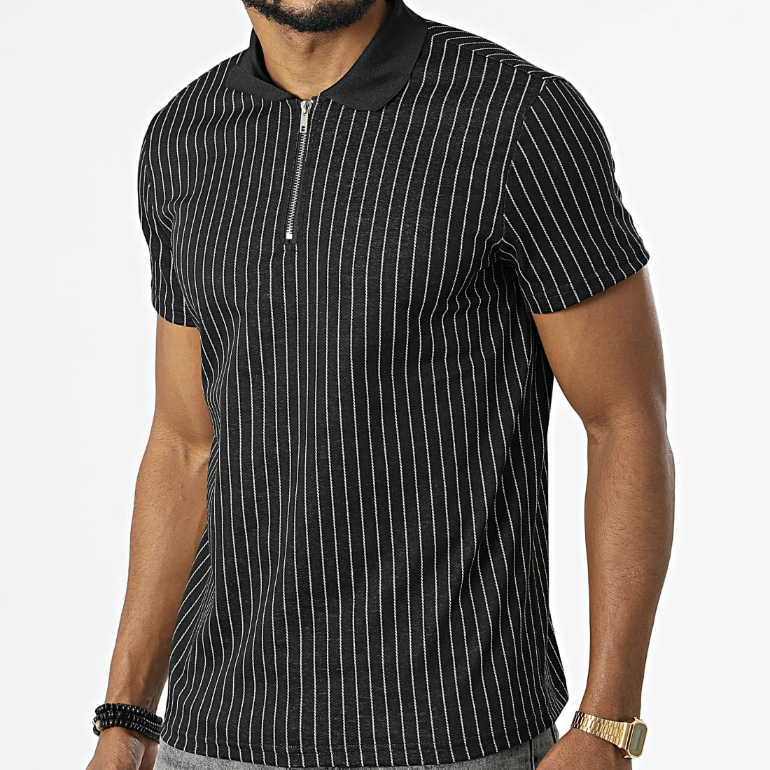 Nouveau 🛒 Polo A Manches Courtes BM1399 Noir Chiné de Frilivin ✨ 3 Nouveau 🛒 Polo A Manches Courtes BM1399 Noir Chiné de Frilivin ✨