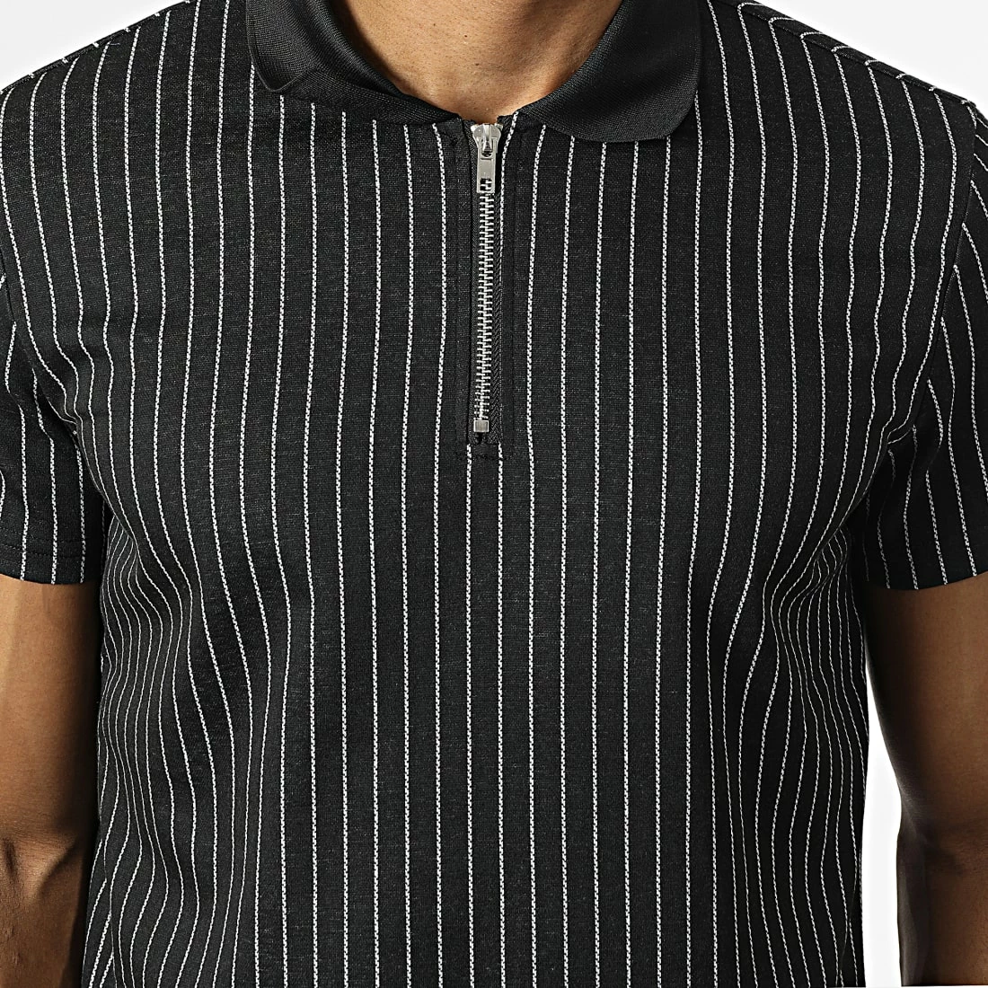 Nouveau 🛒 Polo A Manches Courtes BM1399 Noir Chiné de Frilivin ✨ 4 Nouveau 🛒 Polo A Manches Courtes BM1399 Noir Chiné de Frilivin ✨ – Image 2